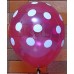 Burgundy - White Polkadots Printed Balloons